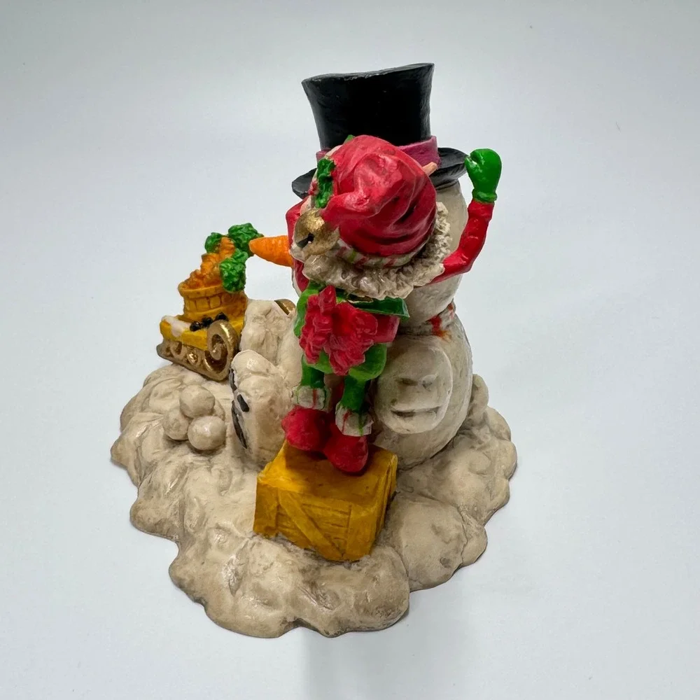 Vintage 1986 Enesco Skipper Sandi Zimnicki Elf Snowman Bear Figurine 871435
